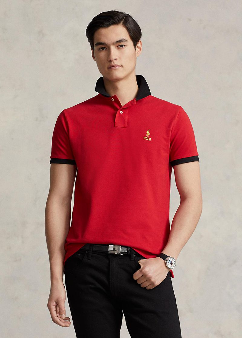 Poleras Polo Polo Ralph Lauren Hombre Custom Slim Lunar New Year Chile Rojas HNFEK-9613